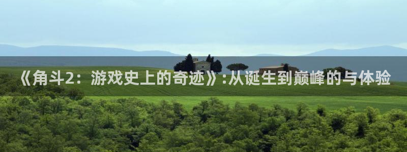 陕西省西安市db电竞子文化创意：《角斗2：游戏史上的奇迹》:从诞生到巅峰的与体验
